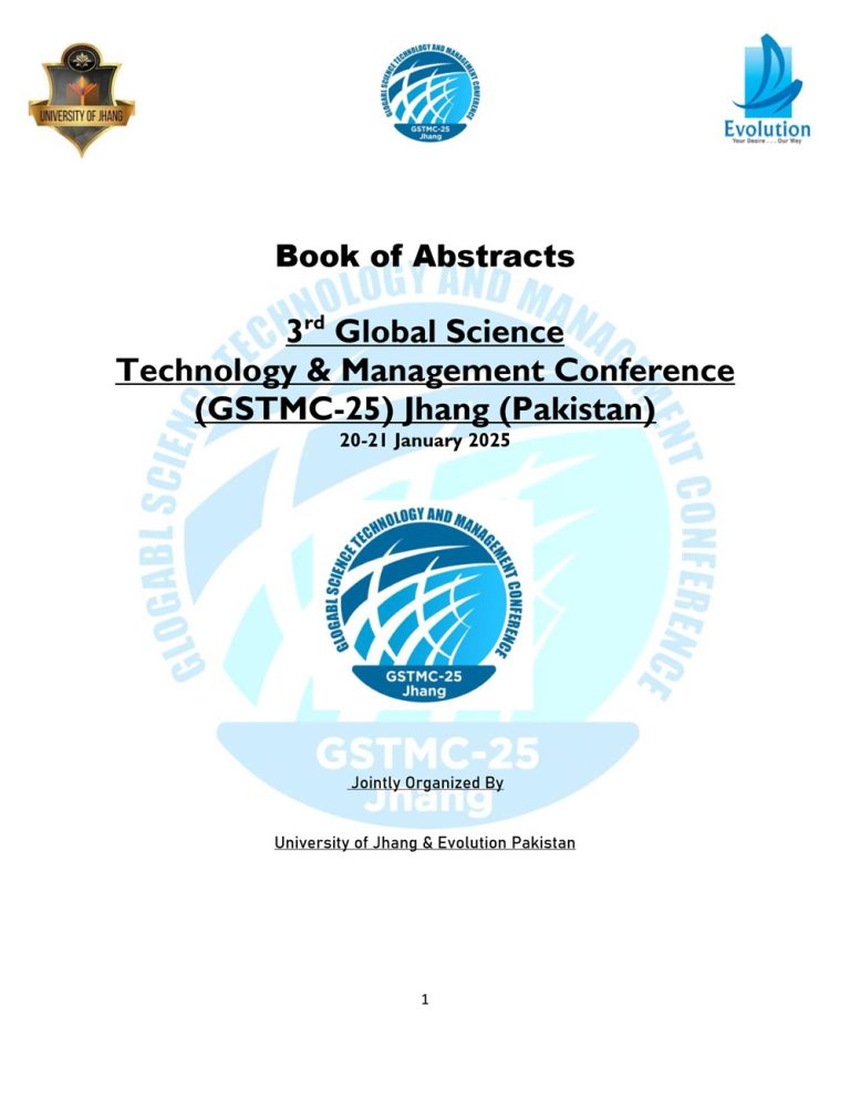 Cover of the book of abstracts: 3rd Global Science Technology & Management Conference, Jhang