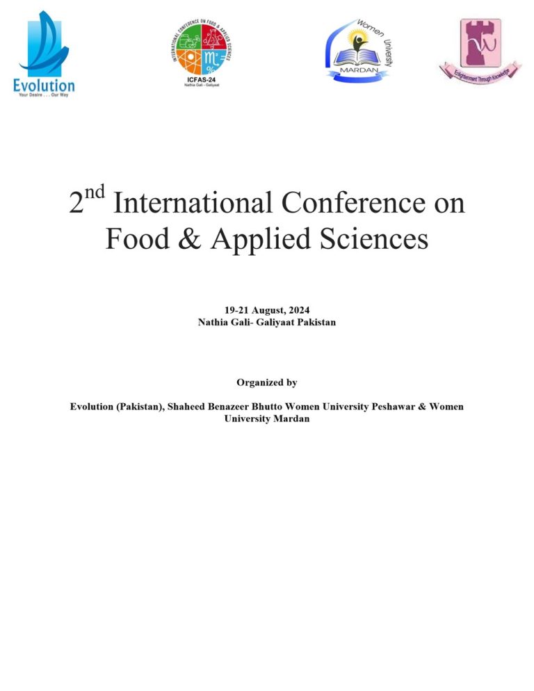 Cover of the book of abstracts: 2nd International Conference on Food & Applied Sciences, Nathia Gali