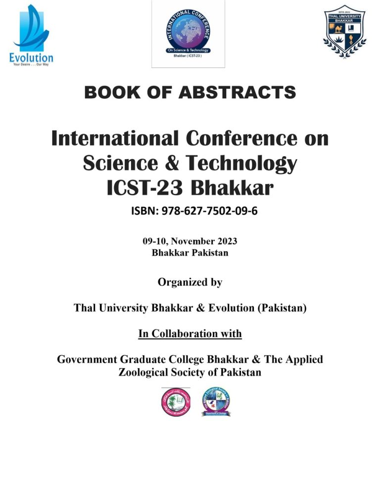 Cover of the book of abstracts: International Conference on Science & Technology, Bhakkar