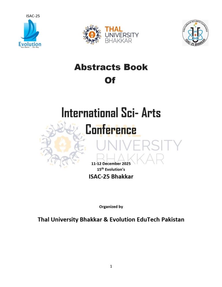 Cover of the book of abstracts: International Sci-Arts Conference, Bhakkar