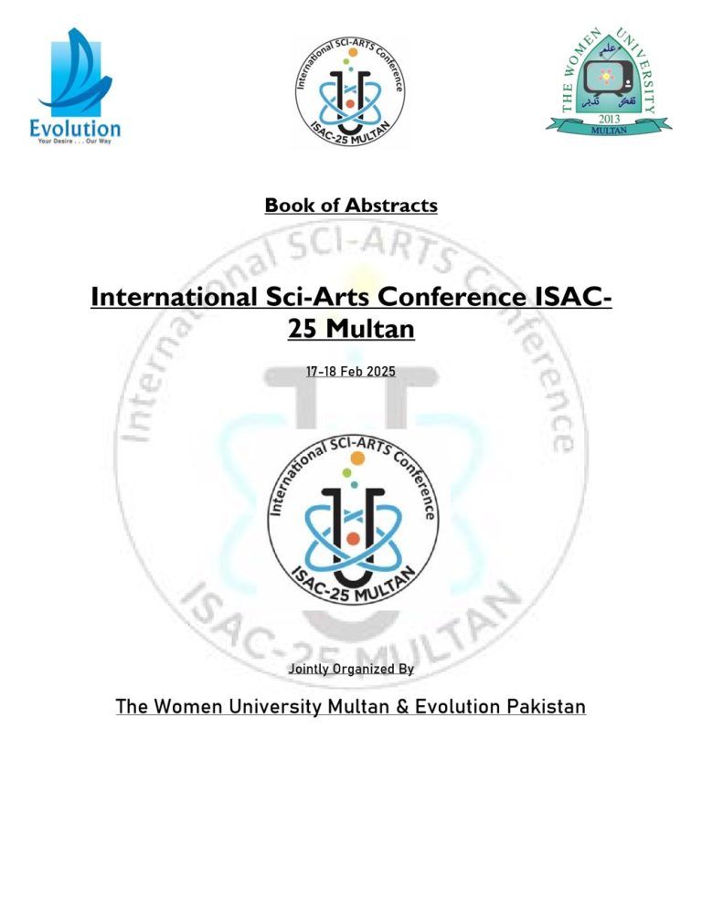 Cover of the book of abstracts: International Sci-Arts Conference, Multan