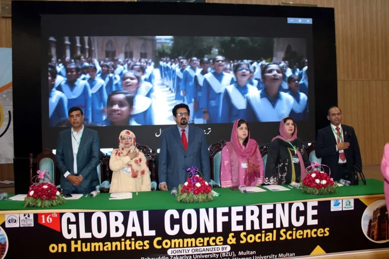 Guests standing for the national anthem at the opening of the 16th GCHCSS-25 in Multan