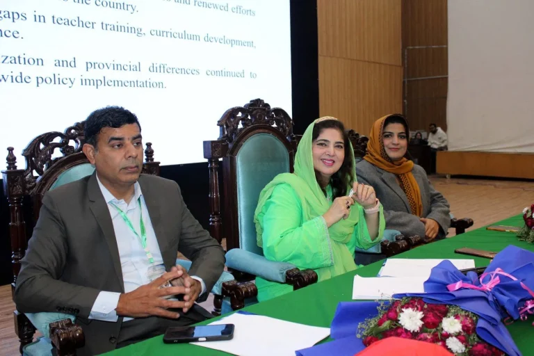 Panel listening to a paper on education policy in Pakistan during GCHCSS-25 in Multan