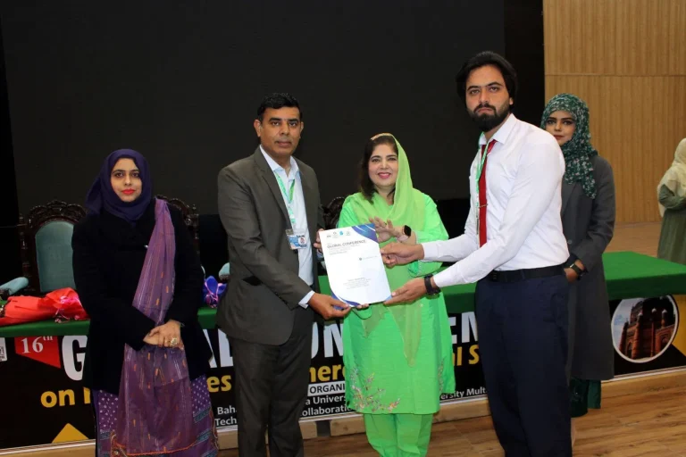Certificate presented to a student participant at GCHCSS-25, Bahauddin Zakariya University, Multan