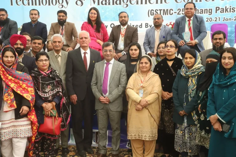 Dignitaries and delegates group photo under the 3rd GSTMC-25 banner, 20-21 January 2025, University of Jhang
