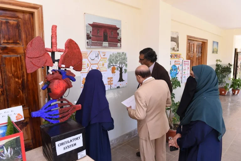 Judges and faculty visiting the student science model and poster exhibition at ICEPSD-25